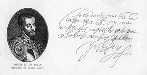 Handschrift und Unterschrift von Philipp II., König von Spanien