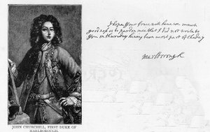 Handschrift und Unterschrift des Herzogs von Marlborough