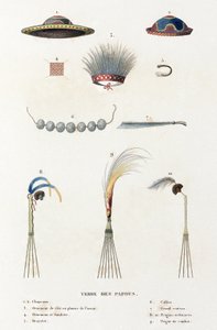 Hüte, Kämme und andere Artefakte aus dem Land der Papua von Unbekannt