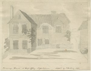 High Offley - Pfarrhaus: Bleistift- und Waschzeichnung, 1790