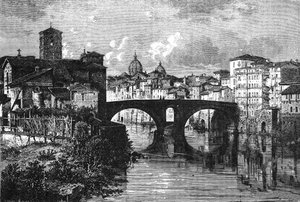 Geschichte des antiken Rom. Die Insel Tiberina am Fluss Tiber Rom