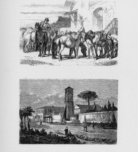Geschichte des antiken Rom. Via Nomentana ist eine antike Straße Italiens, die von Rom nach Nomentum führt. von Unbekannt