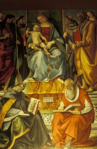 Heilige Konversation, Madonna mit Kind und Heiligen, Luca Signorelli von Unbekannt