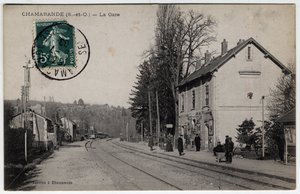Ile de France, Essonne (91), Chamarande: Blick auf den Bahnhof - Postkarte von 1908