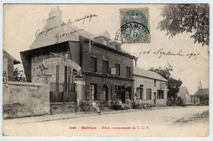 Ile de France, Seine et Marne (77), Emerainville: Hotel empfiehlt das TCF in Malnoue - Postkarte Ende 19. Anfang 20. Jahrhundert