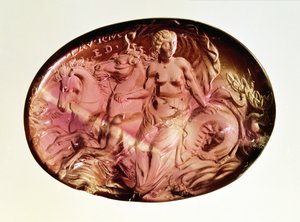 Intaglio einer Nereide oder Amphitrite auf einem Hippokampus, um 50 v. Chr. von Unbekannt