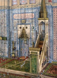 Innenansicht der Rüstem-Pascha-Moschee, Konstantinopel, ca. 1890-1900 von Unbekannt