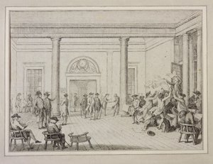 Innenraum der Börse, ca. 1790