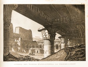 Innere Ansicht des Tempels von Apollinopolis in Edfu, Ägypten - Illustration aus dem Atlas von Ägypten von Unbekannter Künstler