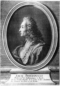 Jacques Bernoulli, Schweizer Mathematiker, ca. 1700 von Unbekannt