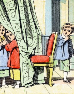 Spiel: Verstecken - Alphabet - Kinderunterhaltung - Image Epinal, populäre Serie ca. 1890 von Unbekannt