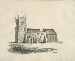 Kings Bromley Church: Sepia-Zeichnung, undatiert [ca. 1770]