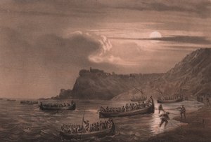 Landung der ersten Flotte von Garibaldis Männern bei Fort Scilla, Kalabrien