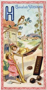 Buchstabe H: Hotel, Eule, Hängematte, Harfe, Axt, Igel, Hopfen, Hanteln, Chabbing, Hamlet (Alphabet)