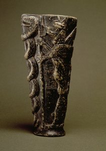 Libationsbecher von Prinz Gudea, gewidmet seinem persönlichen Gott Ningishzida, aus Telloh, antikes Girsu, ca. 2150 v. Chr. von Unbekannt