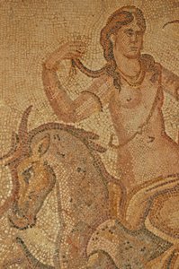 Libyen, römisches Mosaik von Nymphe und Satyr aus der Villa des Jason Magnus von Unbekannt