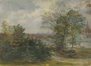 Lichfield - Fernansicht: Ölgemälde