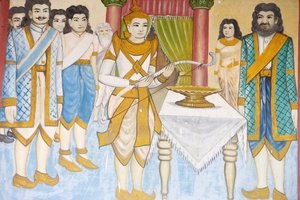 Leben des Buddha: Prinz Siddhartha Gautama wurde ein Meister im Schwertkampf, Ringen und Bogenschießen, Siem Reap, Kambodscha von Unbekannt