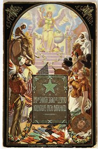 Literatur. Linguistik. Allegorie des Esperanto (Europäische Gemeinsprache). Postkarte, Ungarn von Unbekannter Künstler