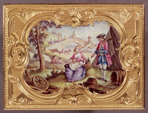 Louis XV Email- und Gold-Schnupftabakdose, von J.F. Garaud von Unbekannt