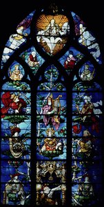 Madonna mit Kind und Engeln und Porträts, die das Patronat eines lokalen bischöflichen Patrons widerspiegeln, ca. 13. Jahrhundert von Unbekannt