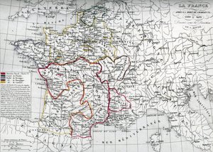 Karte von Frankreich zur Zeit von König Karl VI. von Unbekannter Künstler