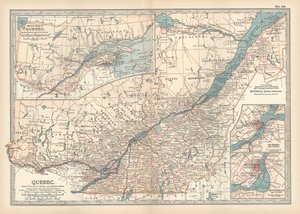 Karte von Quebec, Kanada, ca. 1900