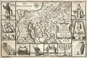 Karte der Reise der Israeliten seit ihrem Auszug aus Ägypten