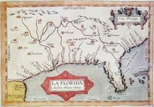 Kartierung von „Florida“. In „Teatrum Orbis Terrarum“ von Abraham Ortelius von Unbekannter Künstler