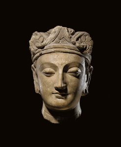Monumentaler Gandhara-Kopf eines Bodhisattva, 2.-3. Jahrhundert von Unbekannt