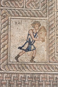 Mosaiken in der römischen Agora (5. Jahrhundert n. Chr.), Delphi, Peloponnes, Griechenland (Foto) von Unknown