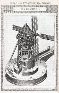 Mühle, Schnitt zur Darstellung der Funktionsweise