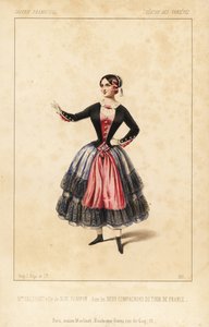 Mrs. Elisabeth Augustine Bressant als Nini Pompon in les Deux Compagnons du Tour de France von Lockroy und Wailly, Theatre des Varietes