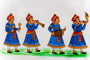 Wandmalerei in der Altstadt, Udaipur, Rajasthan, Indien von Unbekannter Künstler
