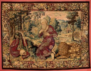 Museumssammlungen. Flämischer Wandteppich. Heiliger Hieronymus von Alec Hunter