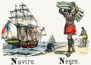 N - Navire Nègre - Kinderunterhaltungsalphabet ca. 1890 (Lithographie) von Unbekannt