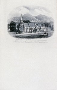 Newland Kirche und Armenhäuser, Worcestershire (Gravur) von Unbekannt