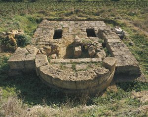 Alte Ruinen einer Basilika, Tal der Tempel, Agrigent, Sizilien, Italien von Benjamin Baud
