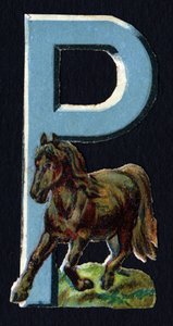 P wie Pony. Serie von 26 Waffel-Chromolithographien englischen Ursprungs. Ende des 19. Jahrhunderts. von Unbekannt