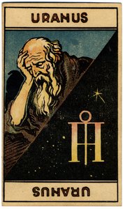 Paranormal. Astrologie. Uranus (Planet). Astrologische Karte aus: Le Tarot Astrologique, von Georges Muchery, Frankreich von Unbekannter Künstler