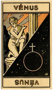 Paranormal. Astrologie. Venus (Planet). Astrologische Karte aus: Le Tarot Astrologique, von Georges Muchery, Frankreich