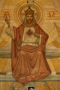 Pfarrkirche (Heilig-Hartkerk). Innenraum. Modernismus. Der Chor. Mosaik. Christus. von Unbekannt