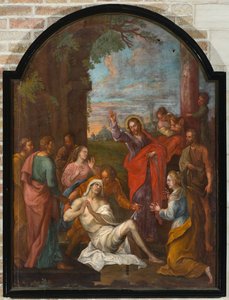 Pfarrkirche (Parochiekerk Onze-Lieve-Vrouw-Hemelvaart). Innenraum. Gemälde. Auferweckung des Lazarus (?)