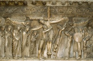 Parma Emilia Romagna Italien Piazza del Duomo im Dom Desposizione Abnahme vom Kreuz von Benedetto Antelami 1178