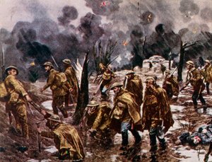 Passchendaele - Soldaten im Schlamm bei Ypern in Belgien während des Ersten Weltkriegs