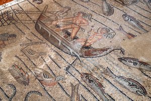 Patriarchalbasilika von Aquileia. Mosaikboden mit christlicher Symbolik, 4. Jahrhundert. Italien. von Alec Hunter