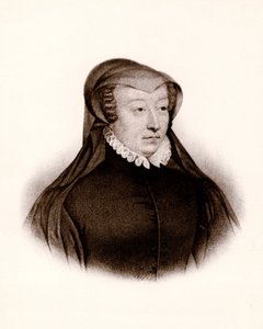 Porträt von Caterina de Medici (1519-1589). Königin von Frankreich, Gravur des 19. Jahrhunderts von Unbekannter Künstler