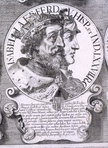 Porträt von Isabella I und Ferdinand V von Kastilien (Lithografie)