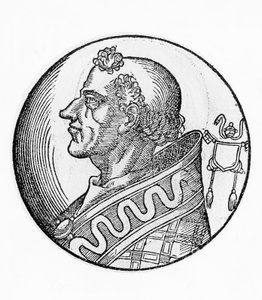 Porträt von Johannes II. (Mercurius von Projektus, gestorben 535), 56. Papst der katholischen Kirche ab 533, Gravur von William M. Timlin