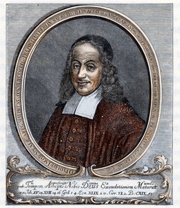 Porträt von Philipp Jacob Spener (Philippe Jacques Spener) (1635-1705), lutherischer Theologe und Begründer des Pietismus (Gravur aus „Germania“ von Johannes Scherr 1880). von Unbekannter Künstler